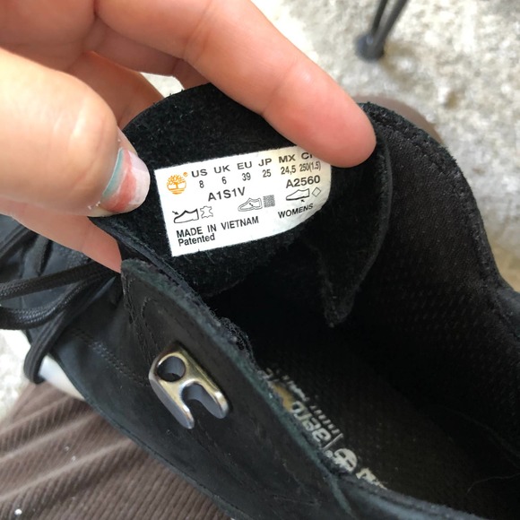 TIMBERLAND | Women's Size 8 Black Suede Leather Lace Up High Top Sneaker Boots - Picture 4 of 9